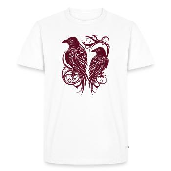 Odin's Ravens Hugin and Munin Tribal Tattoo Vikings - Men's Premium Organic T-Shirt - white - Front - Nico (187cm)