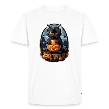 Chats Halloween ! - T-shirt Premium bio Homme - blanc - Devant - Nico (187cm)