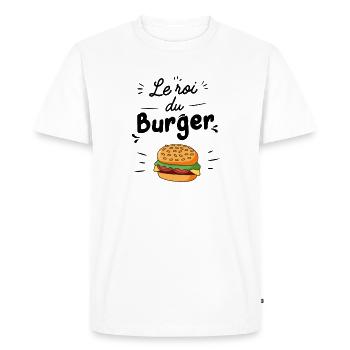roi du burger - T-shirt Premium bio Homme - blanc - Devant - Nico (187cm)