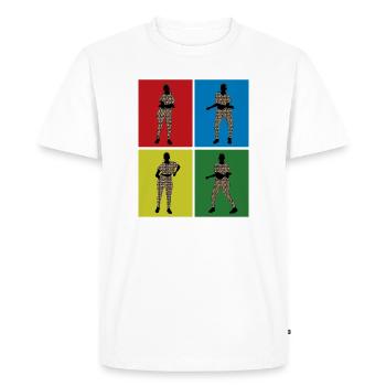 Femme qui danse - T-shirt Premium bio Homme - blanc - Devant - Nico (187cm)