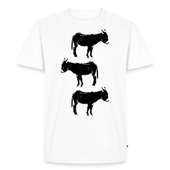 Three donkeys animal motif - Men's Premium Organic T-Shirt - white - Front - Nico (187cm)