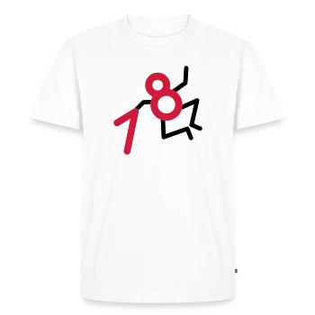 Enfin: 18 ans! - T-shirt Premium bio Homme - blanc - Devant - Nico (187cm)