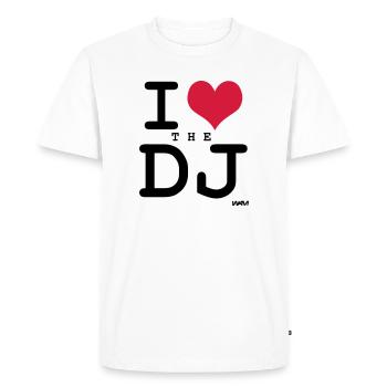 i love the dj by wam - Men's Premium Organic T-Shirt - white - Front - Nico (187cm)