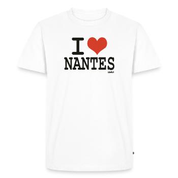 i love Nantes - couleurs personnalisables - T-shirt Premium bio Homme - blanc - Devant - Nico (187cm)