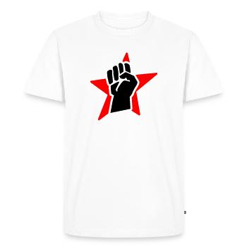 revolution fist (for black shirts) - T-shirt Premium bio Homme - blanc - Devant - Nico (187cm)