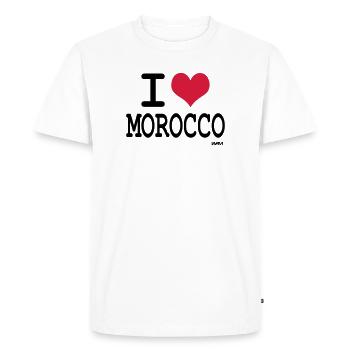J'aime le maroc - couleurs personnalisables - T-shirt Premium bio Homme - blanc - Devant - Nico (187cm)