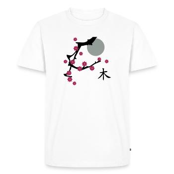 Cerise fleurs de cerisier fleur - T-shirt Premium bio Homme - blanc - Devant - Nico (187cm)