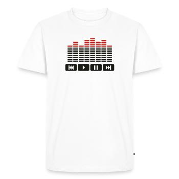 Equalizer audio player dj - T-shirt Premium bio Homme - blanc - Devant - Nico (187cm)