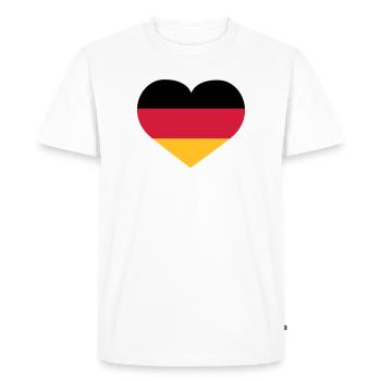 Deutschland Herz | Herz | Heart - T-shirt Premium bio Homme - blanc - Devant - Nico (187cm)