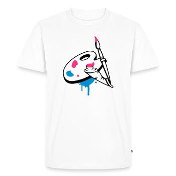 un pinceau, couleur et la palette d'un peintre - T-shirt Premium bio Homme - blanc - Devant - Nico (187cm)
