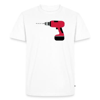 A cordless drill - Men's Premium Organic T-Shirt - white - Front - Nico (187cm)