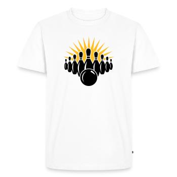 jeu de quilles - T-shirt Premium bio Homme - blanc - Devant - Nico (187cm)