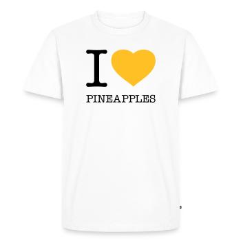 J’AIME LES ANANAS Ananas - T-shirt Premium bio Homme - blanc - Devant - Nico (187cm)