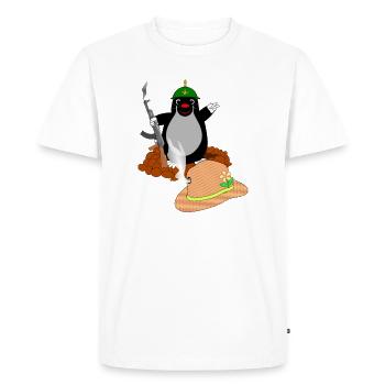 KampfMaulwurf - Männer Premium Bio T-Shirt - Weiß - Vorne - Nico (187cm)