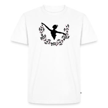 Une ballerine et une couronne de feuilles - T-shirt Premium bio Homme - blanc - Devant - Nico (187cm)