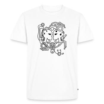 cyber love cyber Skull - Men's Premium Organic T-Shirt - white - Front - Nico (187cm)
