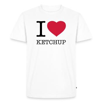 I LOVE KETCHUP - Men's Premium Organic T-Shirt - white - Front - Nico (187cm)