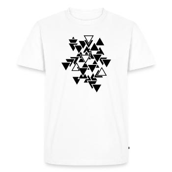 Triangles graphic pattern - Men's Premium Organic T-Shirt - white - Front - Nico (187cm)