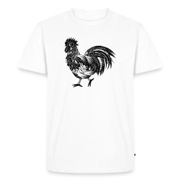 Un coq richement décoré - T-shirt Premium bio Homme - blanc - Devant - Nico (187cm)