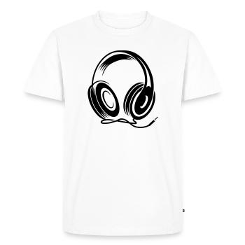 a headphone with cable - Men's Premium Organic T-Shirt - white - Front - Nico (187cm)