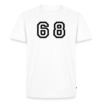 Number - 68 - Sixty Eight - Men's Premium Organic T-Shirt - white - Front - Nico (187cm)