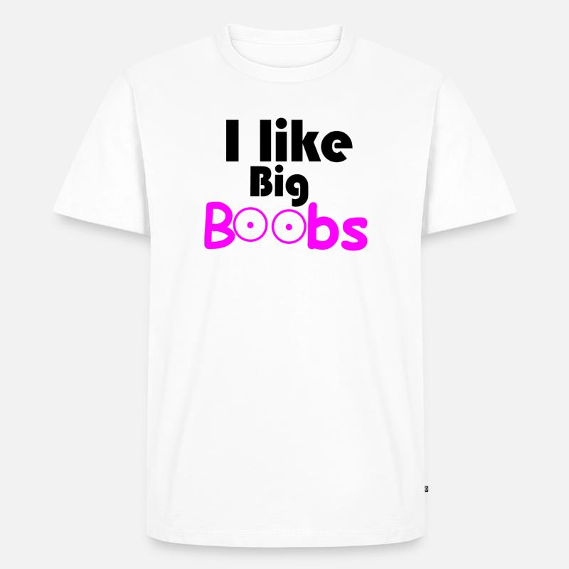 Große Brüste - Männer Premium Bio T-Shirt - Weiß