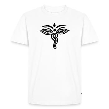 Yeux tibétains - T-shirt Premium bio Homme - blanc - Devant - Nico (187cm)