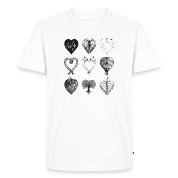 Heart shaped drawings (Black) - Men's Premium Organic T-Shirt - white - Front - Nico (187cm)