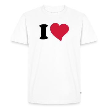 I love ... - Men's Premium Organic T-Shirt - white - Front - Nico (187cm)