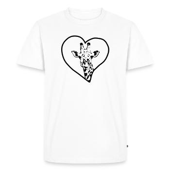 Giraffe heart - Men's Premium Organic T-Shirt - white - Front - Nico (187cm)