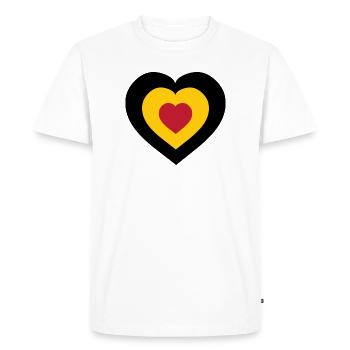 Belgique - T-shirt Premium bio Homme - blanc - Devant - Nico (187cm)
