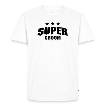 Super Groom - Men's Premium Organic T-Shirt - white - Front - Nico (187cm)
