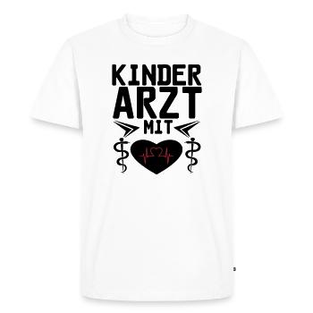 Kinderarzt mit Herz Geschenk - Männer Premium Bio T-Shirt - Weiß - Vorne - Nico (187cm)