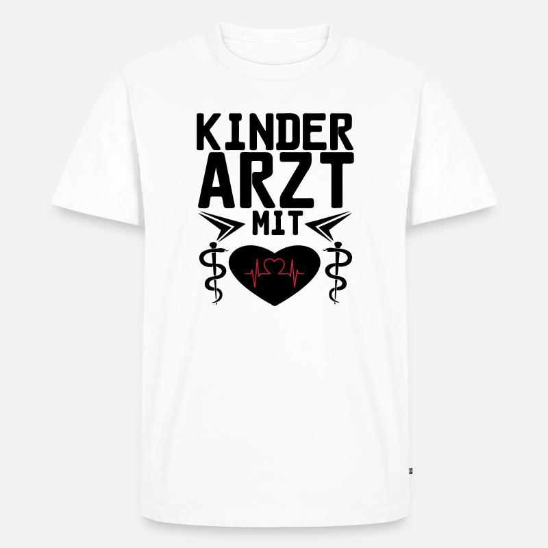 Kinderarzt mit Herz Geschenk - Männer Premium Bio T-Shirt - Weiß