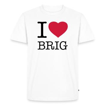 I LOVE BRIG - Men's Premium Organic T-Shirt - white - Front - Nico (187cm)