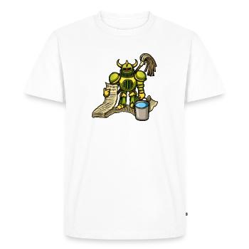 Bucket Knight - Men's Premium Organic T-Shirt - white - Front - Nico (187cm)