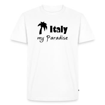 Italie Paradis Italie, vacances, voyage, cadeau - T-shirt Premium bio Homme - blanc - Devant - Nico (187cm)