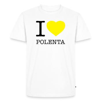 J’ADORE LE MAÏS POLENTA - T-shirt Premium bio Homme - blanc - Devant - Nico (187cm)