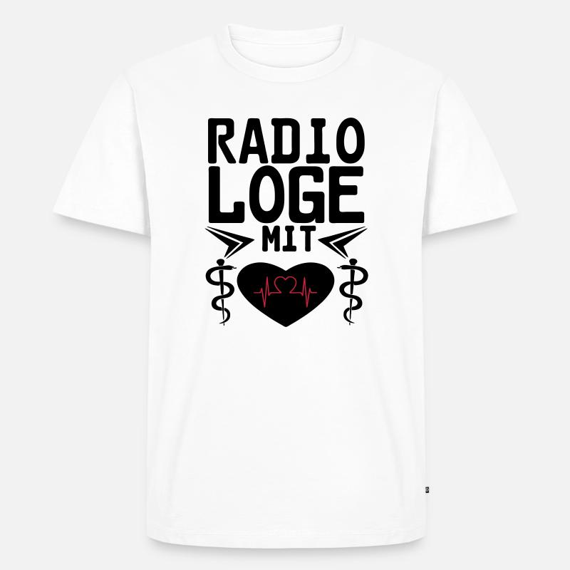 Radiologe mit Herz Geschenk - Männer Premium Bio T-Shirt - Weiß