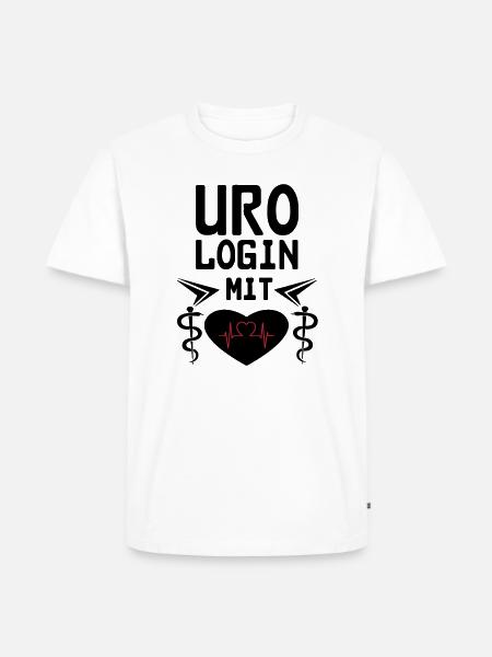 Urologin mit Herz Geschenk - Männer Premium Bio T-Shirt - Weiß