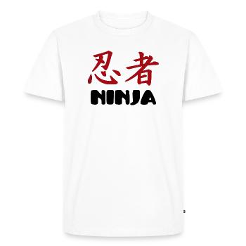 ninja - Men's Premium Organic T-Shirt - white - Front - Nico (187cm)