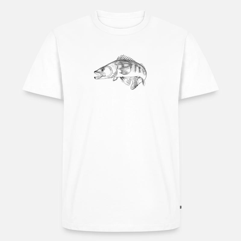 Zander - Männer Premium Bio T-Shirt - Weiß