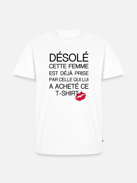 desole femme prise - T-shirt Premium bio Homme - blanc