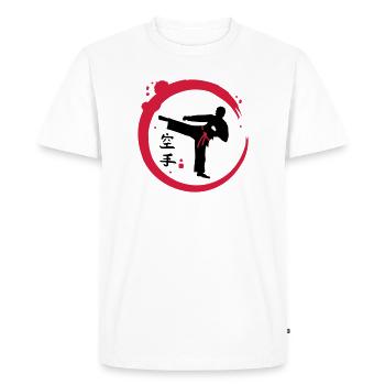 Karaté calligraphie - T-shirt Premium bio Homme - blanc - Devant - Nico (187cm)