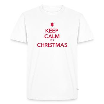 KEEP CALM IT'S CHRISTMAS Weihnachten - Men's Premium Organic T-Shirt - white - Front - Nico (187cm)