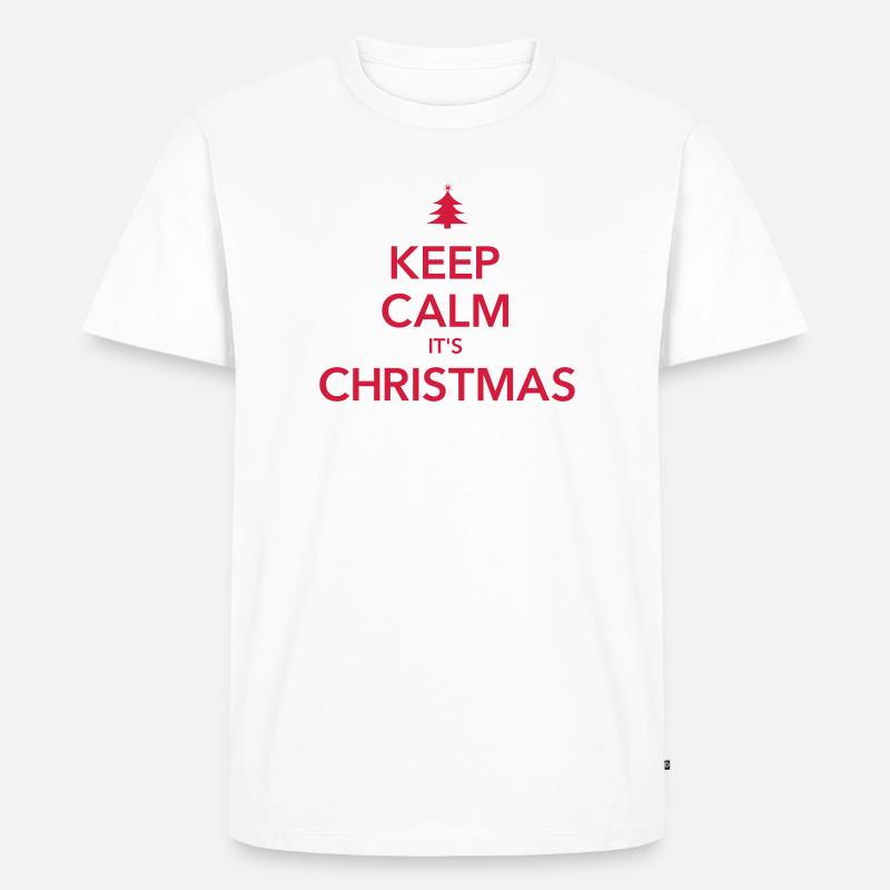RESTEZ CALME C’EST NOËL Weihnachten - T-shirt Premium bio Homme - blanc