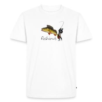 Fishing - T-shirt Premium bio Homme - blanc - Devant - Nico (187cm)