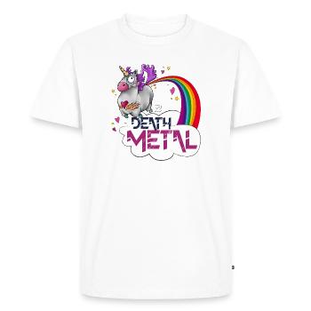 Licorne Death Metal Arcenciel - T-shirt Premium bio Homme - blanc - Devant - Nico (187cm)