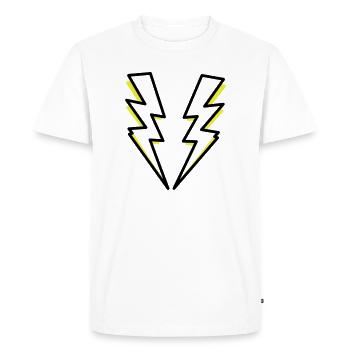 Foudre, flash, flash, - T-shirt Premium bio Homme - blanc - Devant - Nico (187cm)