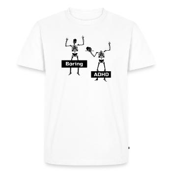 Ennuyeux vs TDAH TDAH Dire cadeau - T-shirt Premium bio Homme - blanc - Devant - Nico (187cm)